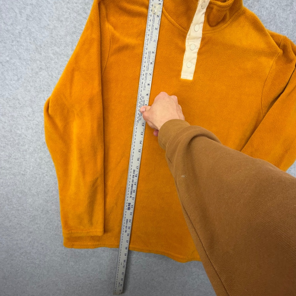 Wrangler Mens XL Mustard Yellow Fleece Quarter Snap‎ Pullover Sweater LWK885M - Picture 2 of 7